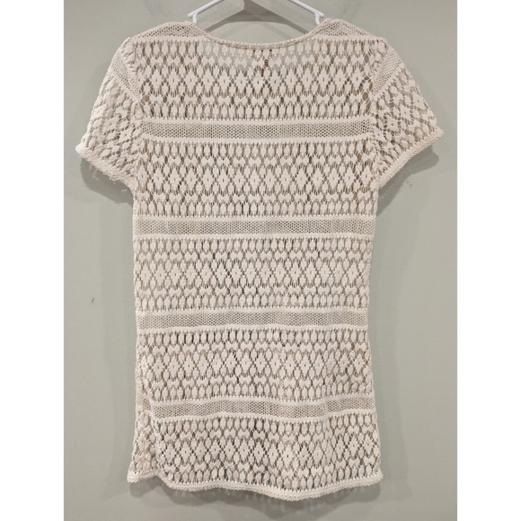 Sundance Cream Crotchet Pullover Top Size XS - Picture 3 of 4